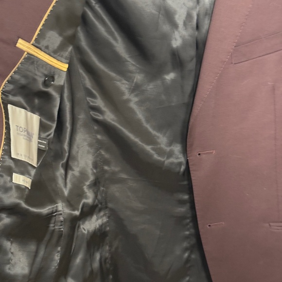 TOPMAN Suit Skinny sports jacket blazer Size US 38 Two Button color Berry - Picture 5 of 8